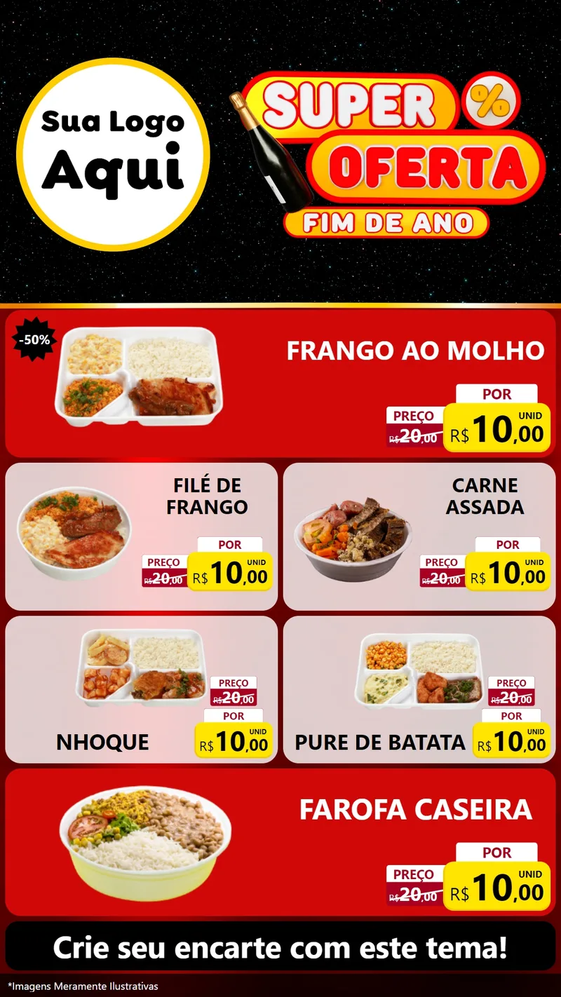 Modelo de TV para TV Vertical com o tema Super Oferta Fim de Ano para Restaurante