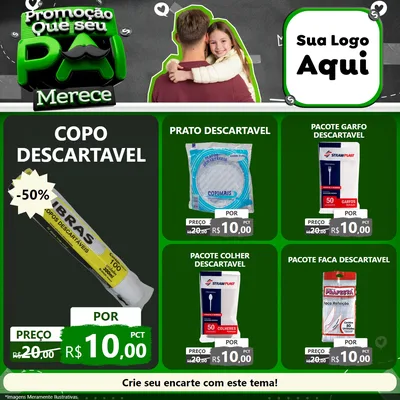Modelo de Rede Social para Feed Facebook com o tema Promoção Que seu Pai Merece para Embalagens