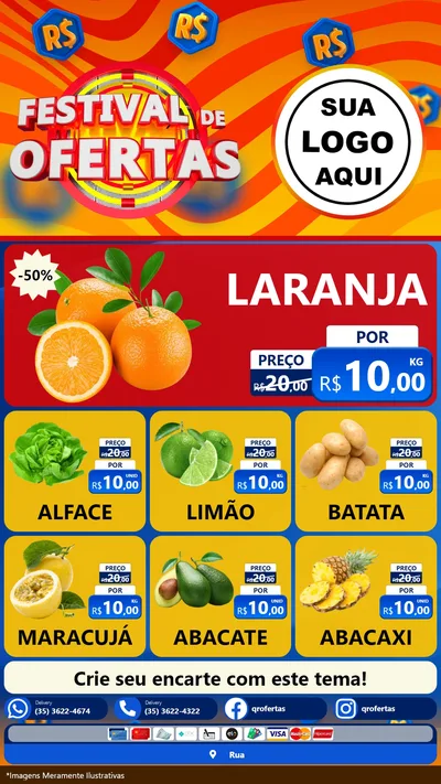 Modelo de Rede Social para Stories com o tema Festival de Ofertas para Hortifrúti