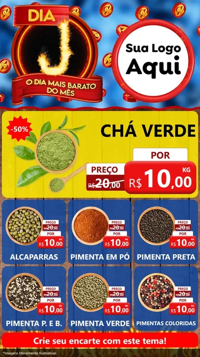 Modelo de Rede Social para Stories com o tema Dia J - O Dia Mais Barato Do Mês para Produtos Naturais
