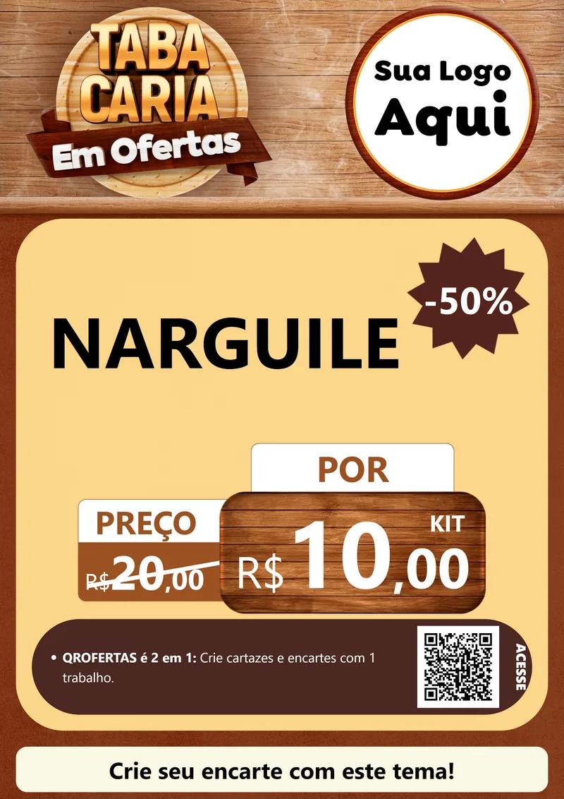 Modelo de Cartaz para Cartaz A4 Vertical com o tema Tabacaria em Ofertas para Tabacaria