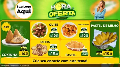 Modelo de TV para TV Horizontal com o tema Hora da Oferta para Salgadaria