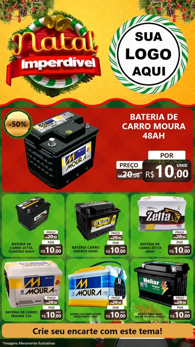 Modelo de Rede Social para Stories com o tema Natal Imperdível para Baterias Elétricas
