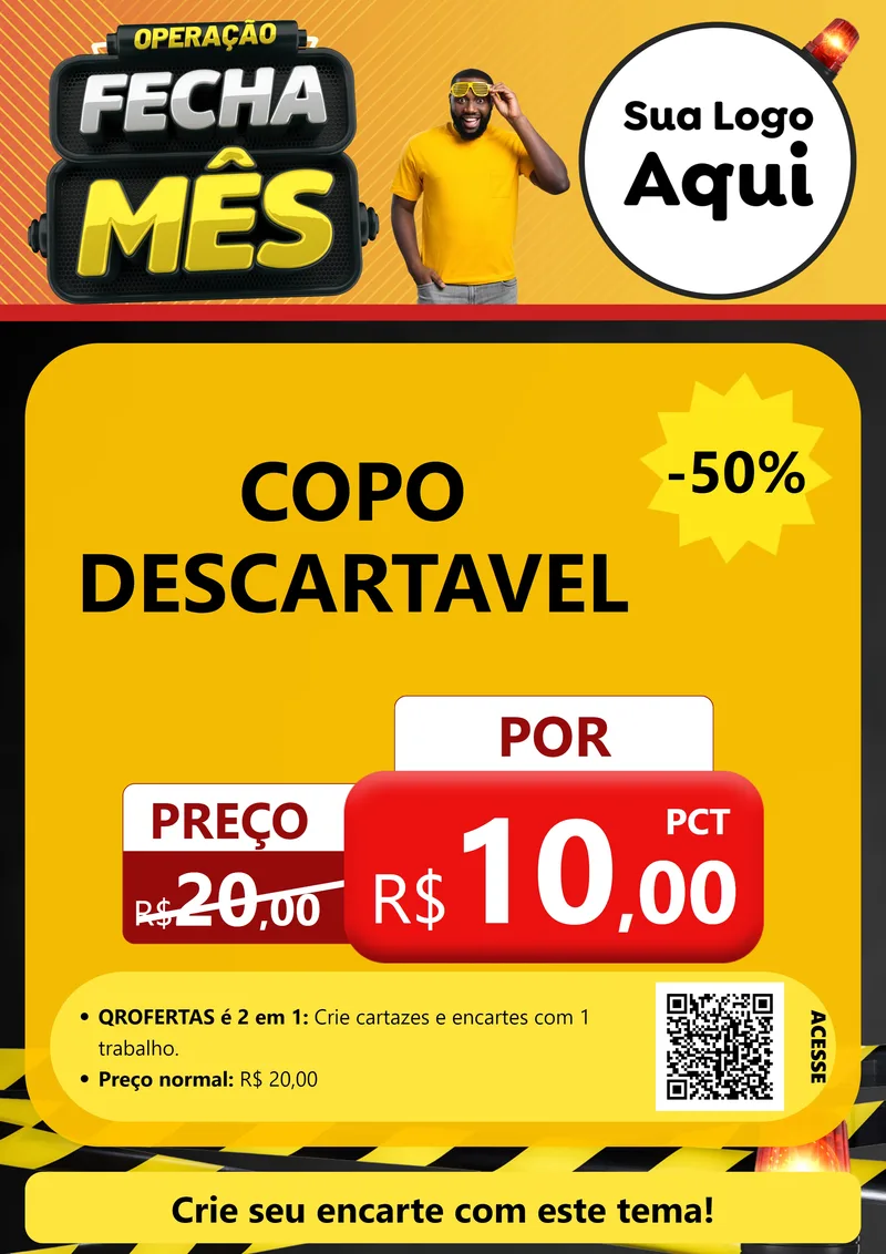 Modelo de Cartaz para Cartaz A4 Vertical com o tema Operação Fecha Mês para Embalagens