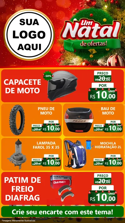 Modelo de TV para TV Vertical com o tema Um Natal de Ofertas para Moto peças