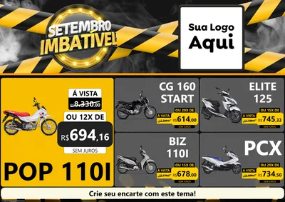Modelo de Encarte para Encarte A4 Horizontal com o tema Setembro Imbatível para Concessionaria de Motos