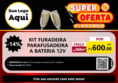 Modelo de Cartaz para Cartaz A4 Horizontal com o tema Super Oferta Fim de Ano para Maquinas e Ferramentas