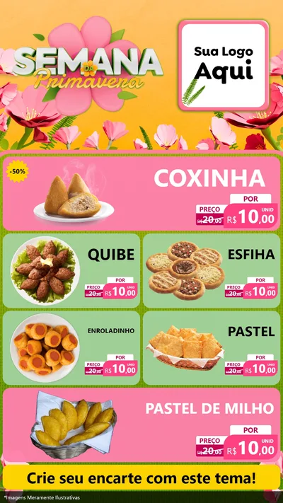 Modelo de TV para TV Vertical com o tema Semana da Primavera para Salgadaria