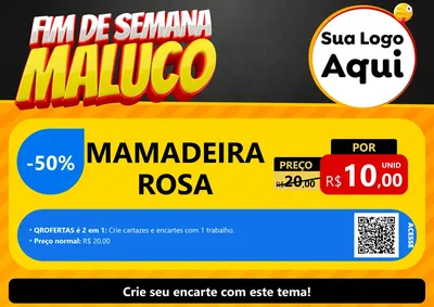 Modelo de Cartaz para Cartaz A4 Horizontal com o tema Final de Semana Maluco para Bebês