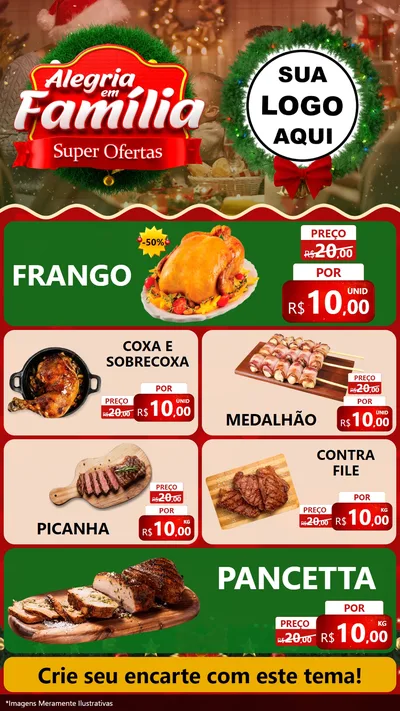 Modelo de TV para TV Vertical com o tema Alegria Em Família - Super Ofertas para Assados