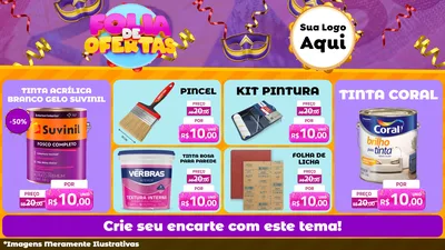 Modelo de TV para TV Horizontal com o tema Folia de Ofertas para Tintas e Ferramentas