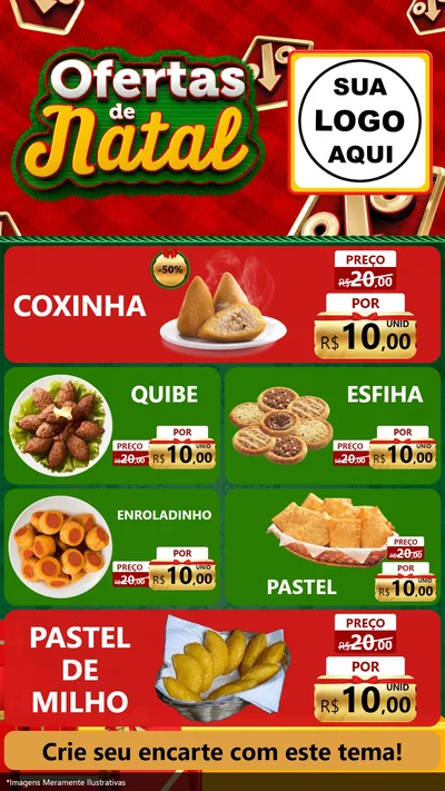 Modelo de TV para TV Vertical com o tema Ofertas de Natal para Salgadaria