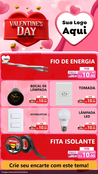Modelo de TV para TV Vertical com o tema Valentine's Day para Materiais Elétricos