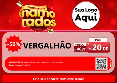 Modelo de Cartaz para Cartaz A4 Horizontal com o tema Semana dos namorados para Ferragens
