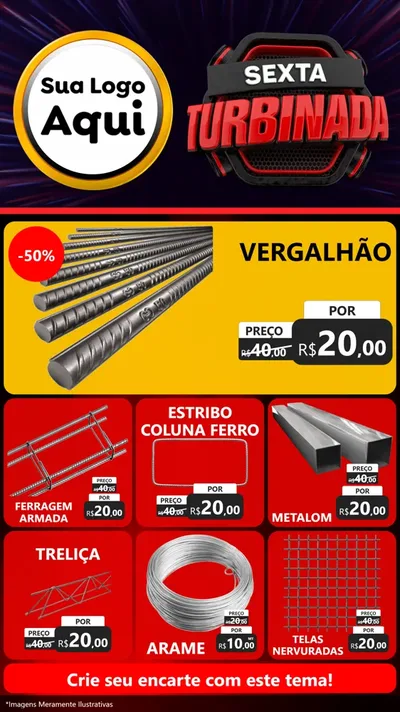 Modelo de Rede Social para Stories com o tema Sexta Turbinada para Ferragens
