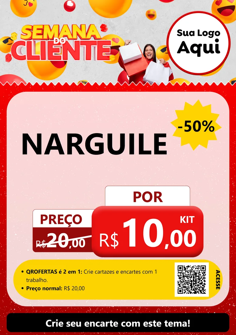 Modelo de Cartaz para Cartaz A4 Vertical com o tema Semana do Cliente para Tabacaria