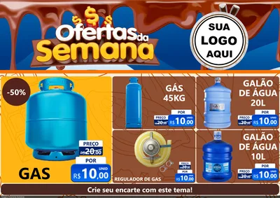 Modelo de Encarte para Encarte A4 Horizontal com o tema Ofertas da Semana - Páscoa para Água e gás
