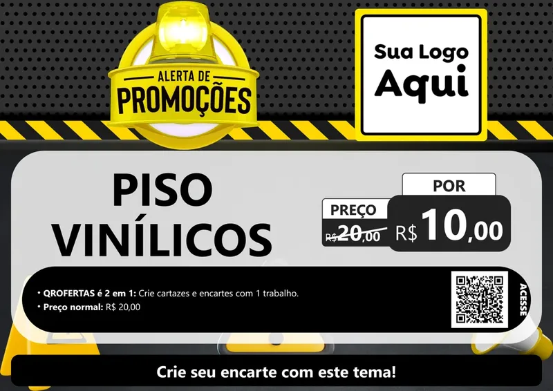 Modelo de Cartaz para Cartaz A4 Horizontal com o tema Alerta de Promoções para Material para Construção