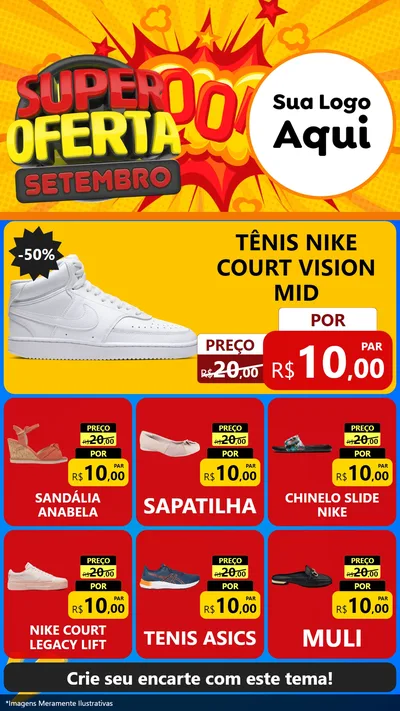 Modelo de Rede Social para Stories com o tema Super Oferta Setembro para Calçados