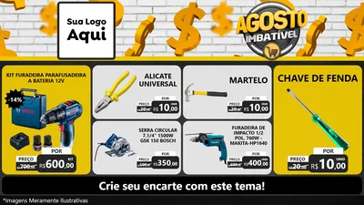Modelo de TV para TV Horizontal com o tema Agosto imbatível para Maquinas e Ferramentas
