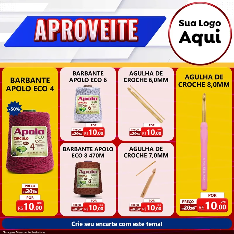 Modelo de Rede Social para Feed Facebook com o tema Aproveite para Armarinho e Aviamentos