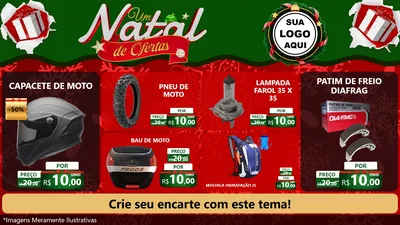Modelo de TV para TV Horizontal com o tema Um Natal de Ofertas para Moto peças