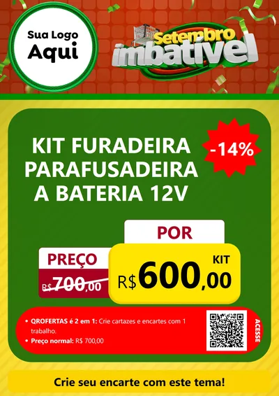 Modelo de Cartaz para Cartaz A4 Vertical com o tema Setembro Imbatível para Maquinas e Ferramentas