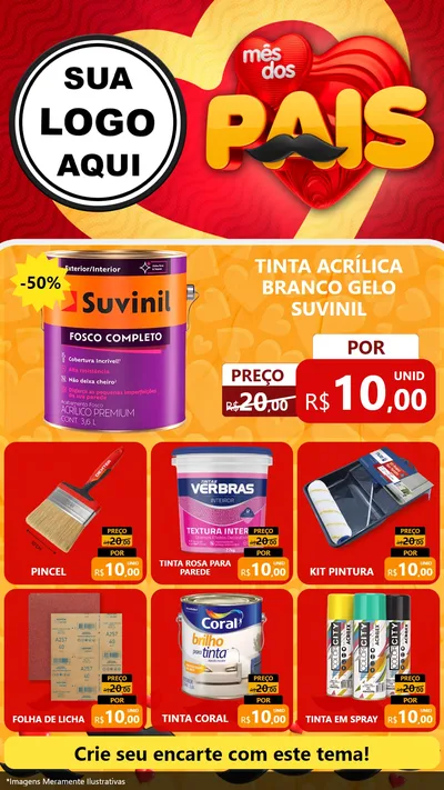 Modelo de Rede Social para Stories com o tema Mês Dos Pais para Tintas e Ferramentas