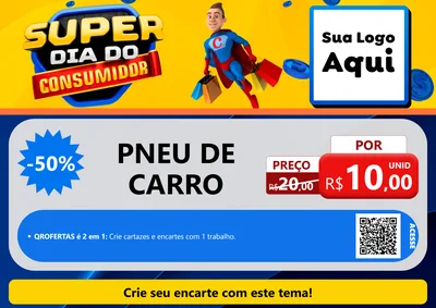 Modelo de Cartaz para Cartaz A4 Horizontal com o tema Super Dia do Consumidor para Auto peças
