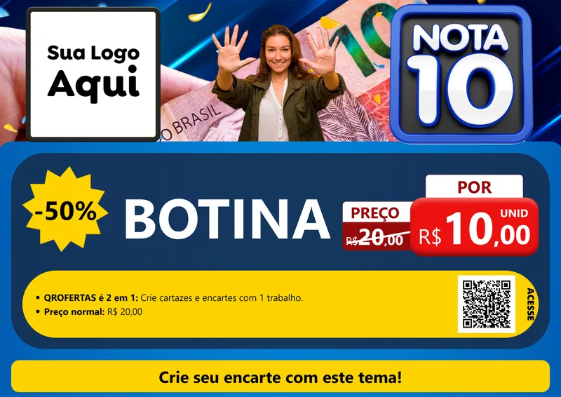Modelo de Cartaz para Cartaz A4 Horizontal com o tema Nota 10 para Agropecuária