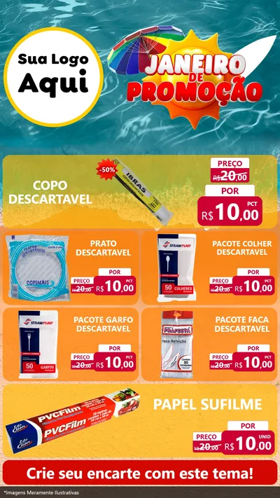 Modelo de TV para TV Vertical com o tema Janeiro de Promoção para Embalagens