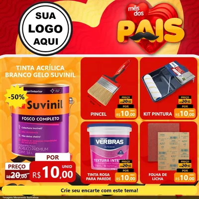 Modelo de Rede Social para Feed Facebook com o tema Mês Dos Pais para Tintas e Ferramentas