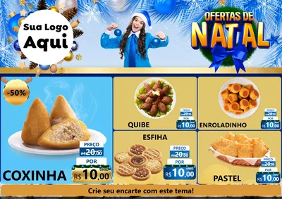 Modelo de Encarte para Encarte A4 Horizontal com o tema Ofertas de Natal para Salgadaria