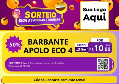 Modelo de Cartaz para Cartaz A4 Horizontal com o tema Sorteio para Armarinho e Aviamentos
