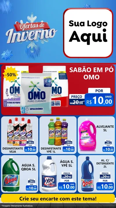 Modelo de Rede Social para Stories com o tema Ofertas de Inverno para Produtos de Limpeza