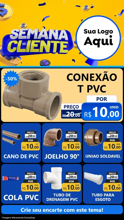 Modelo de Rede Social para Stories com o tema Semana do Cliente para Tubos e conexões