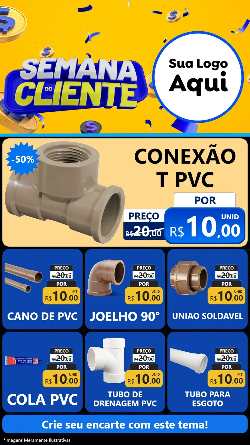 Modelo de Rede Social para Stories com o tema Semana do Cliente para Tubos e conexões