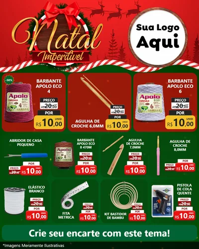 Modelo de Rede Social para Feed Instagram com o tema Natal Imperdível para Armarinho e Aviamentos