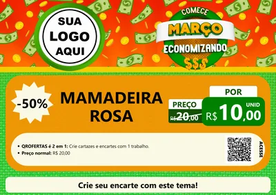 Modelo de Cartaz para Cartaz A4 Horizontal com o tema Comece Março Economizando para Bebês