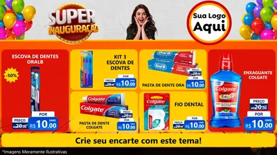 Modelo de TV para TV Horizontal com o tema Super Inauguração para Higiene Pessoal