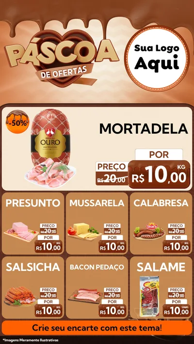 Modelo de Rede Social para Stories com o tema Páscoa de Ofertas para Frios e Laticínios