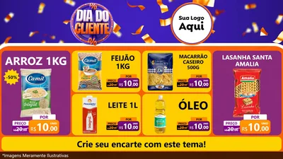 Modelo de TV para TV Horizontal com o tema Dia do Cliente para Supermercado