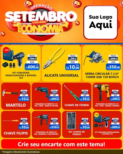 Modelo de Rede Social para Feed Instagram com o tema Operação Setembro Com Muita Economia para Maquinas e Ferramentas