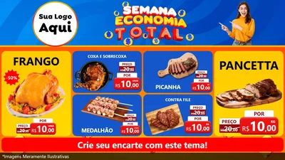 Modelo de TV para TV Horizontal com o tema Semana Economia Total para Assados