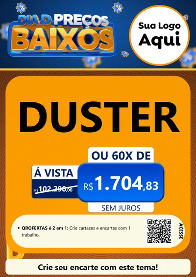 Modelo de Cartaz para Cartaz A4 Vertical com o tema Dia D Preço Baixo para Concessionaria de Carros