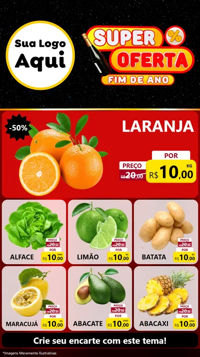 Modelo de Rede Social para Stories com o tema Super Oferta Fim de Ano para Hortifrúti