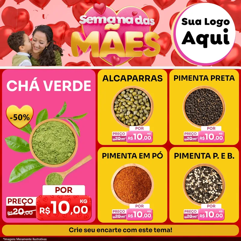 Modelo de Rede Social para Feed Facebook com o tema Semana Das Mães para Produtos Naturais