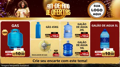 Modelo de TV para TV Horizontal com o tema Fim de Ano de Ofertas para Água e gás