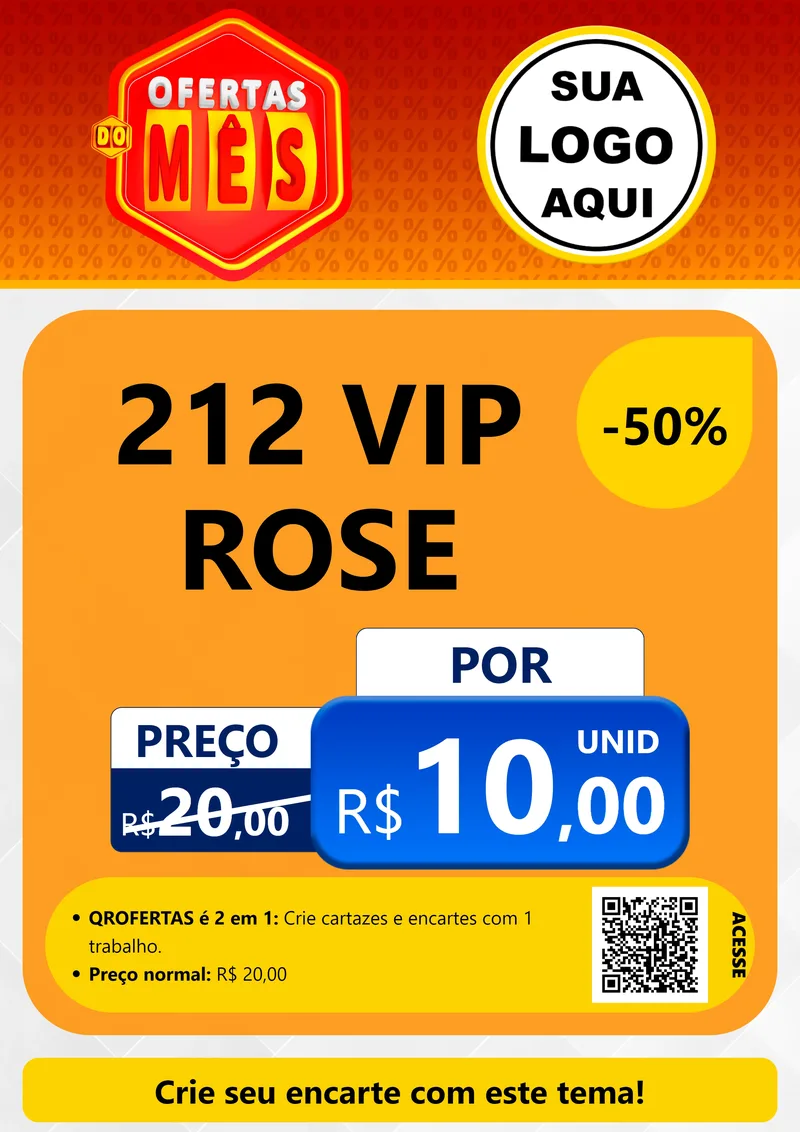 Modelo de Cartaz para Cartaz A4 Vertical com o tema Ofertas do Mês para Perfumes