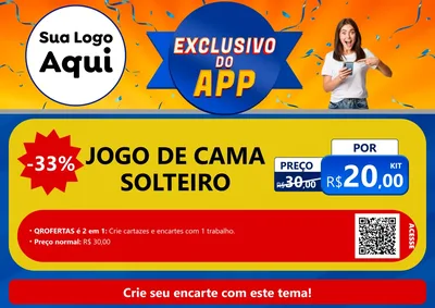 Modelo de Cartaz para Cartaz A4 Horizontal com o tema Exclusivo do Aplicativo para Cama, Mesa e Banho